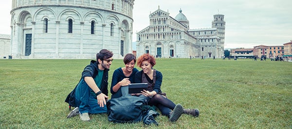 Young people studying in Italy