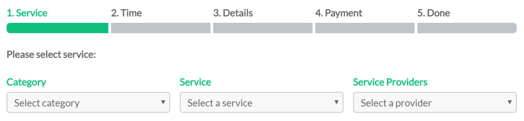 ICAP Booking System - Step 1