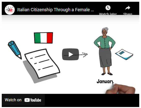 obtaining italian citizenship through female ancestors